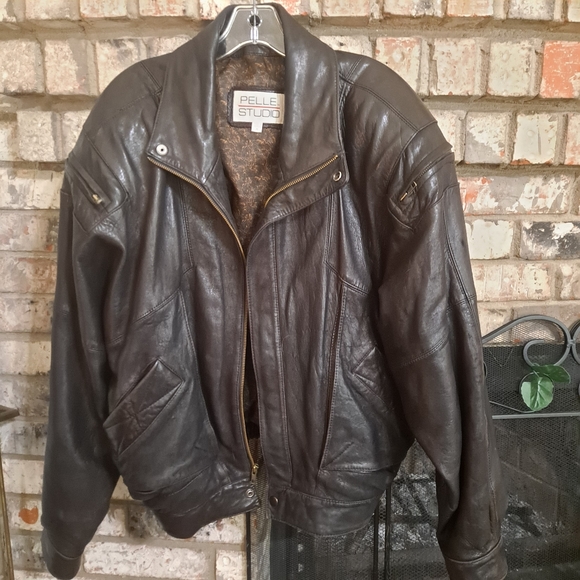 Pelle Studio Other - Final price! Last day! Men's black brown leather bomber jacket